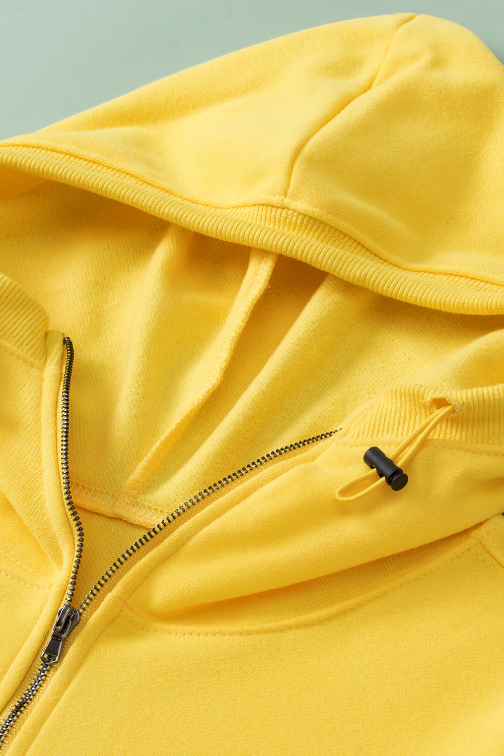 Trime à côte jaune Kangaroo Pocket à sweat à sweat zippé