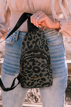 Bolso de hombro impreso de leopardo