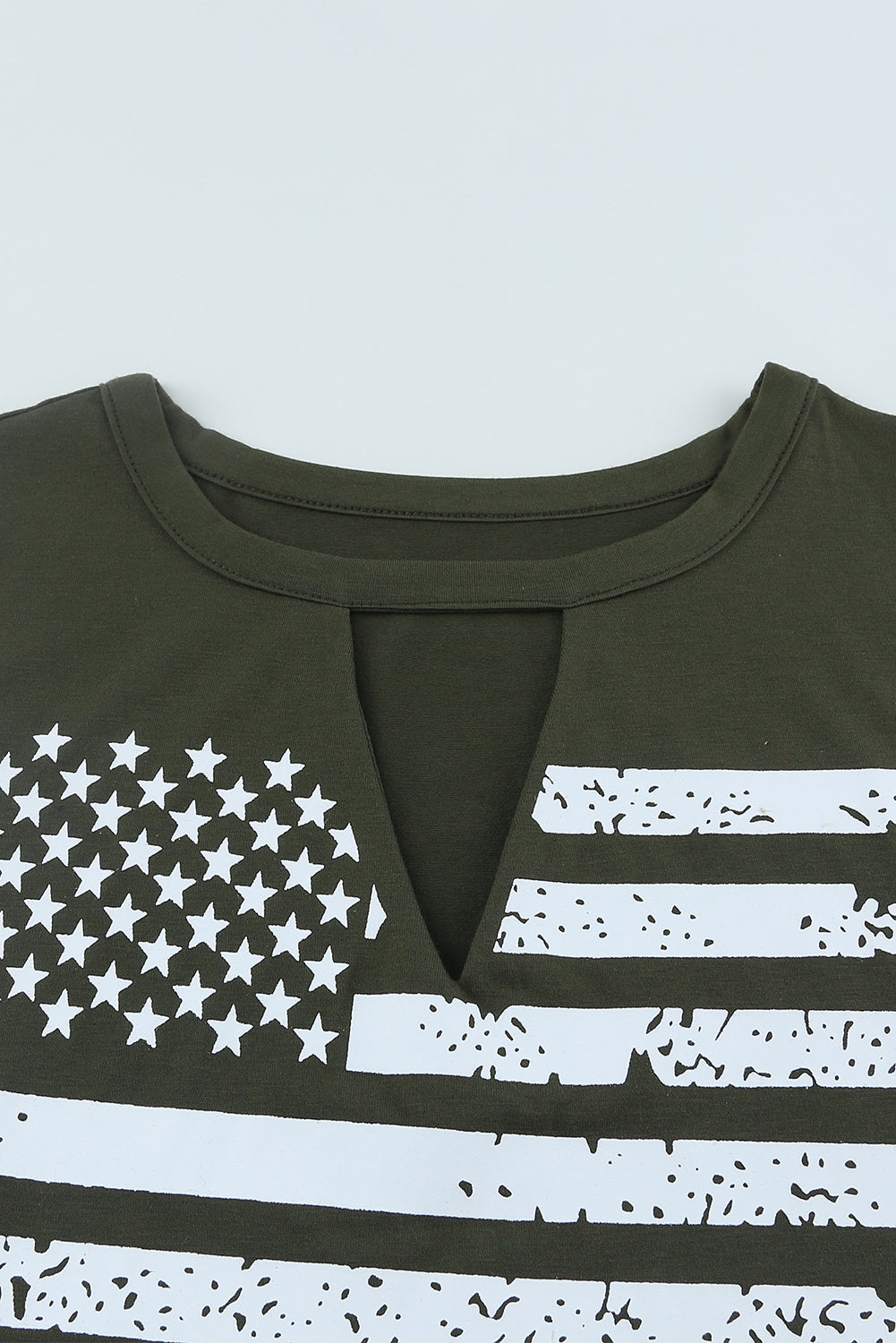 Haute à découper vert American Flag Print Top Top