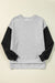 Gray Sweatshirt with drooping shoulders and two-tone patchwork