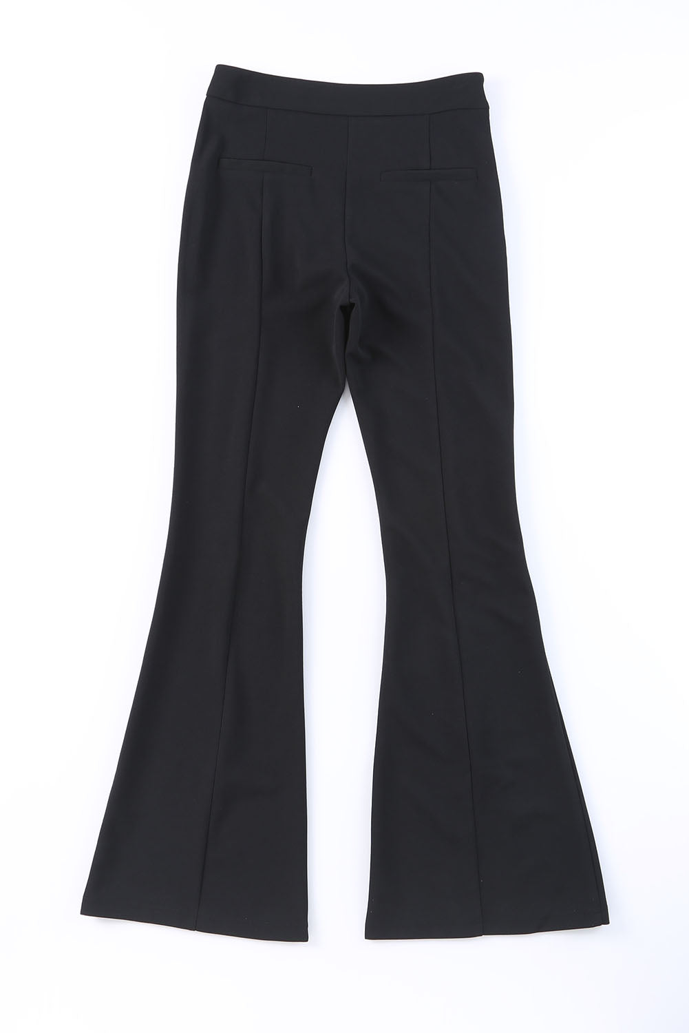 Schwarze Split Saum hohe Taillenhose