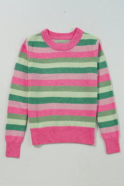 Round neck sweater with ribbed edges *