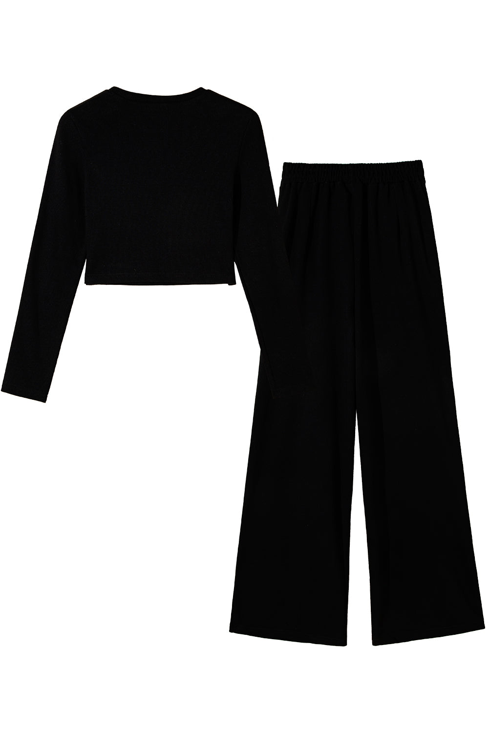 Ensemble deux pièces haut court noir et pantalon large