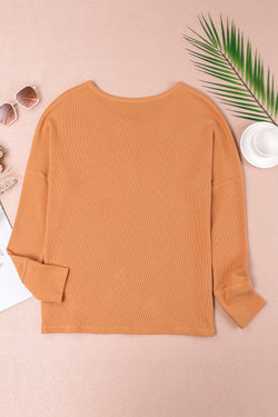 Haut Henley en naranja tejido en relieve