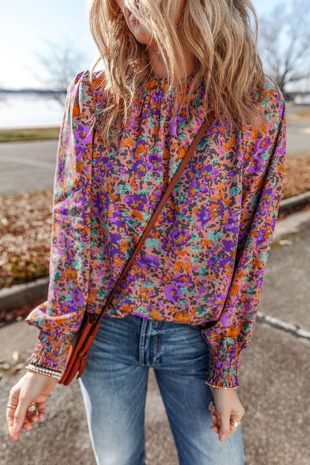 Chemisier violet à imprimé floral *-A WOMAN WE LOVE
