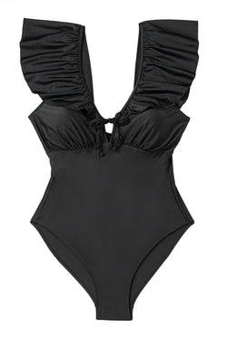 Maillot de bain une pièce noir grande taille *