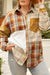 Golden Apricot - Veste boutonnée en patchwork à carreaux grande taille