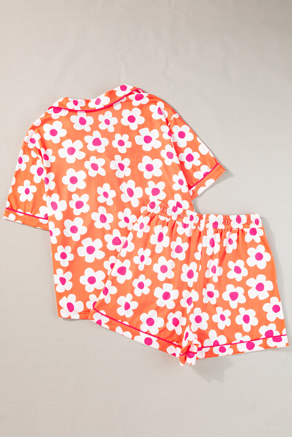 Estampado de flor de naranja set de pijama