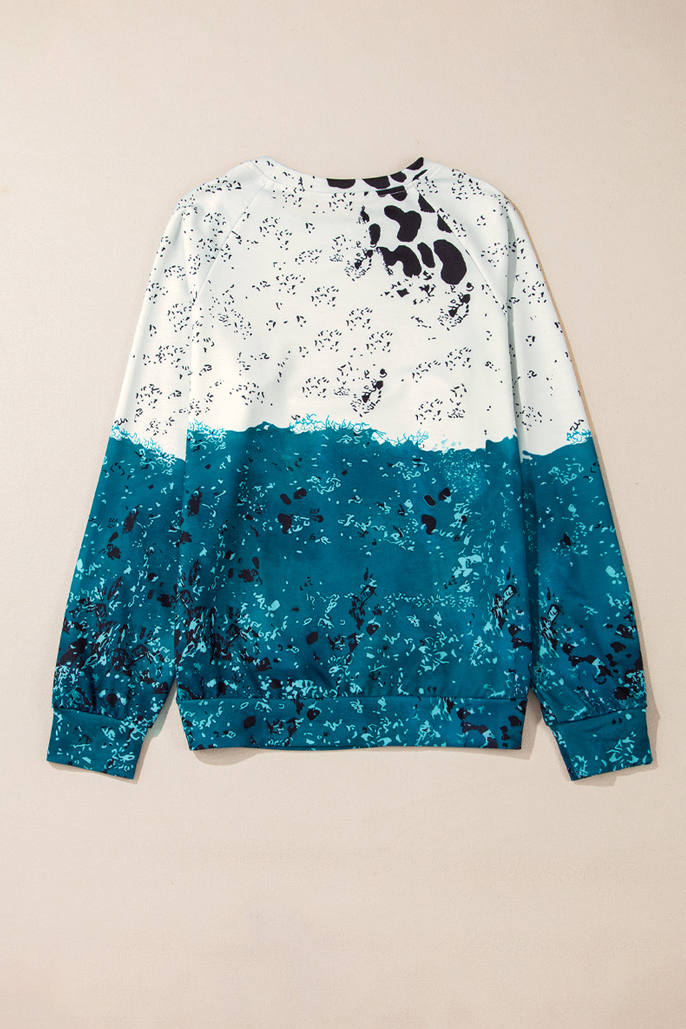 Cravatta blu tintura tintura color blocco pullover felpa