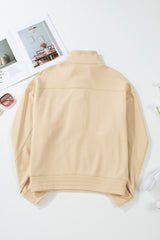 Sweat-shirt à col demi-bouton et délavé minéral vintage gris fumée