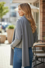 Veste courte en feutre doux sans fermeture