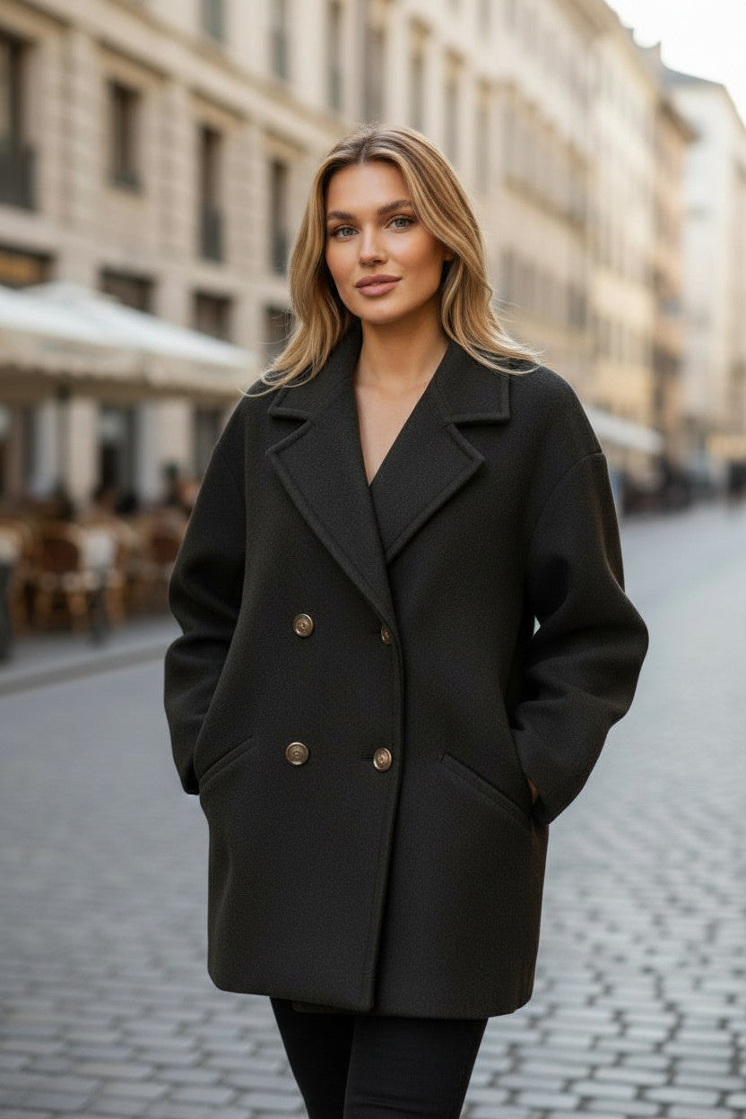 🖤 Veste feutre noire Marella – Élégance intemporelle en taille XXL